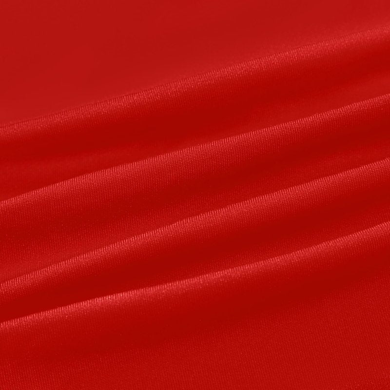 NEWISHER Round Fitted Table Cover Spandex Stretch Tablecloth Red Table Top Cover with Elastic Edged for Dining Picnic Patio 60 inch