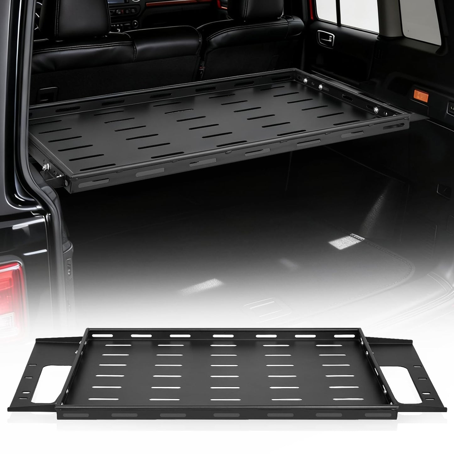 VEVOR Rear Trunk Cargo Rack with Net 2021-2026 Ford Bronco 4 Door Hardtops (Exclude Bronco Sport), 300 lbs Capacity, Carbon Steel Basket Tray Interior Storage Luggage Carrier