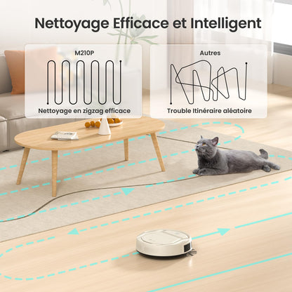 Lefant M210 Pro Robot Vacuum, Slim Quiet, 3 Adjustable Suction Levels, 6 Modes, Robot Vacuum Cleaner for Pet Hair, Hard Floors & Low Carpets, Self-Charging, WiFi/App/Alexa Control, Gray