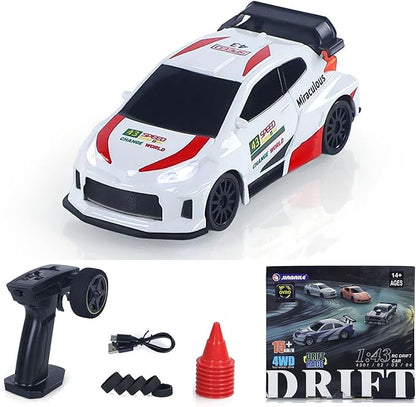 TOUCAN RC HOBBY 1/43 RC Drift Car High Speed 4WD Racing Vehicles 2.4GHz RTR Mini Car Model Radio Battery Lights Gyroscope for Ages 14+