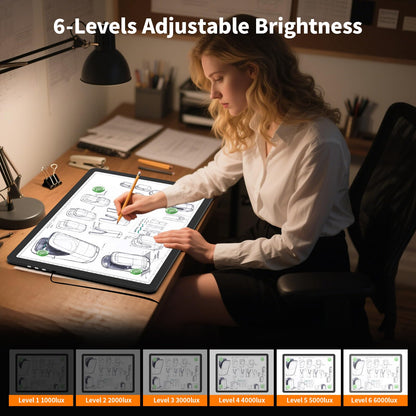 Elice Magnetic A3 Light Board with Bag for Diamond Painting, Tracing LED Light Box with Side Buttons, Super Bright Diamond Art Light Pad, Light Table for Drawing, Sketching, Weeding Vinyl - Black