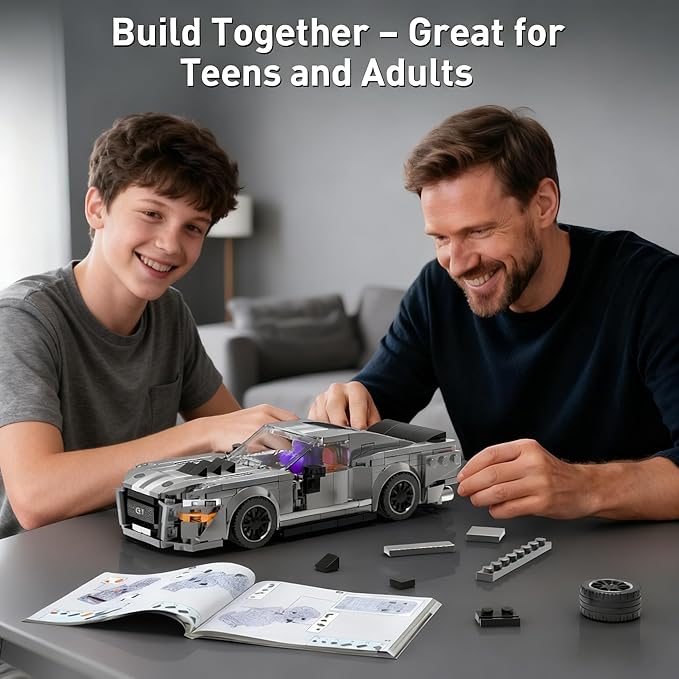 Speed Champion GT Sports Cars Building Sets Easter 476 PCS 1:24 Muscle Car Model Creative Build Display Gift Christmas Birthday Ages 14+