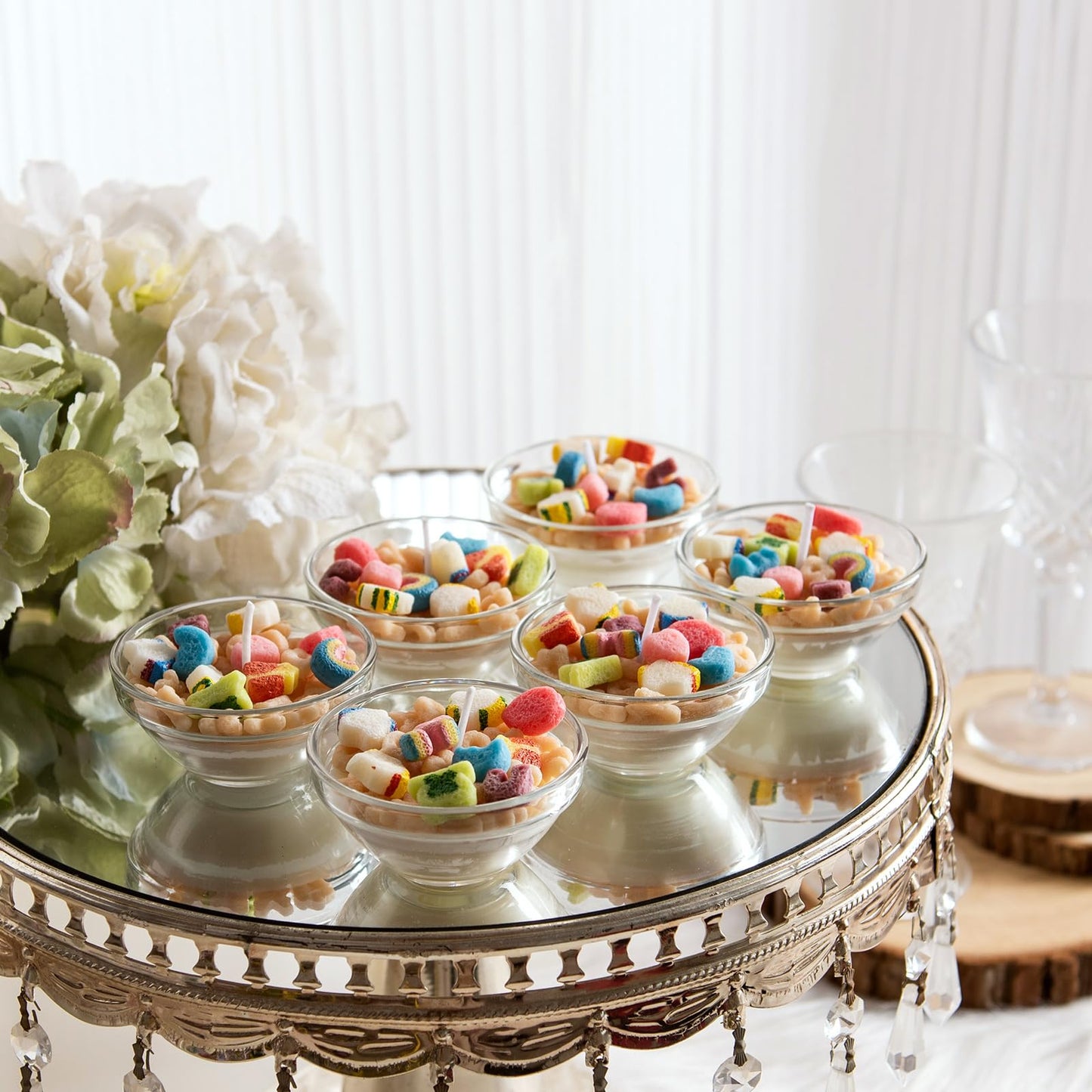 Mini Funny French Vanilla Cereal Bowl Scented Vegetable Wax Candles for Wedding Favor (6pcs/Pack)