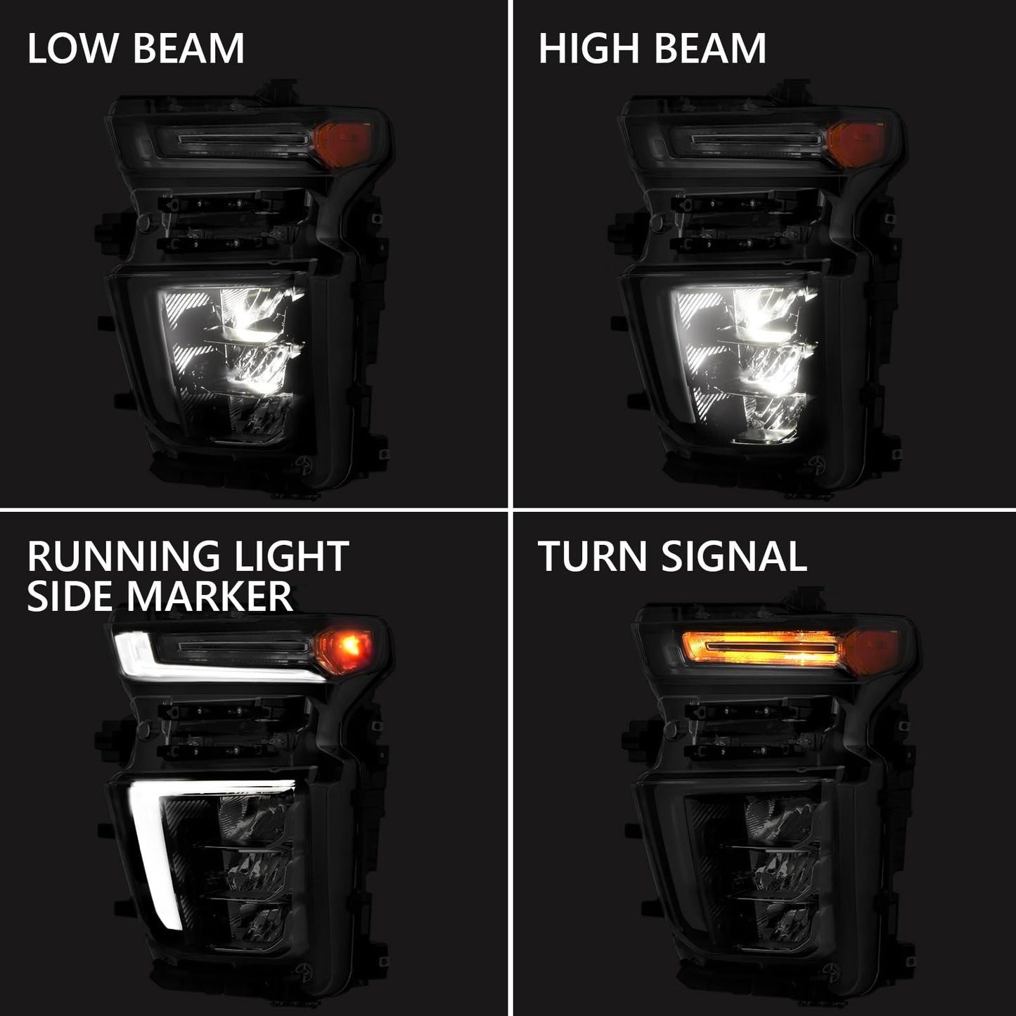 VLINCAR Upgrade LED Headlight Assembly Compatible with Chevy Silverado 2500HD 3500HD 2020 2021 2022 2023 (For Halogen Model Upgrade) Factory Replacement Head Light Lamp Driver & Passenger Side