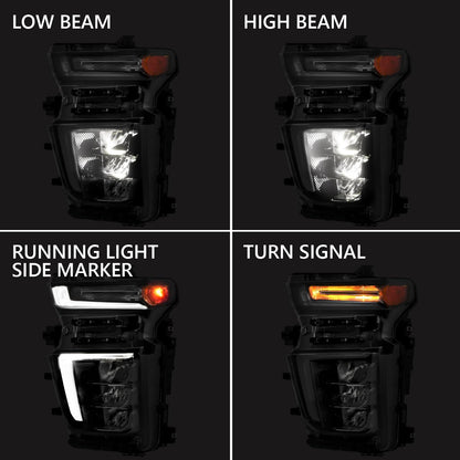 VLINCAR Upgrade LED Headlight Assembly Compatible with Chevy Silverado 2500HD 3500HD 2020 2021 2022 2023 (For Halogen Model Upgrade) Factory Replacement Head Light Lamp Driver & Passenger Side