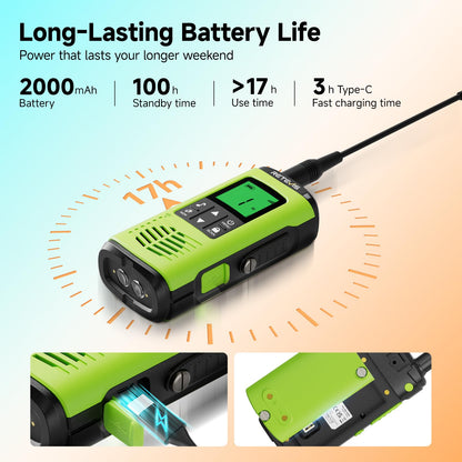 Retevis EZTalk 4S IP68 Waterproof Walkie Talkies, GMRS Long Range Emergency Two Way Radio, Floating, 2000mAH Rechargeable, NOAA Weather Alerts, Sturdy and Durable, for Salt Water