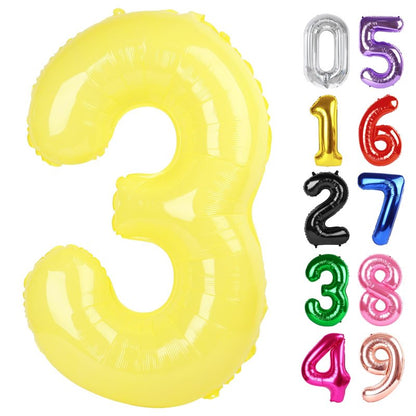 Yellow Number 3 Balloon 40 Inch, 3rd Birthday Celebration Supplies for Girls Boys Women Men, 3 Balloon for Girls Boys Theme Party
