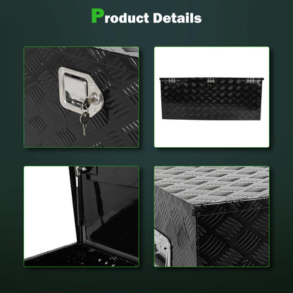 SCITOO 44 Inch Aluminum Heavy Duty Truck Bed Tool Box,Diamond Plate Crossover Storage for Most Full Size Pickups,Lockable Weatherproof Chest,Fits 44" Truck Beds,Easy Access to Load and Unload