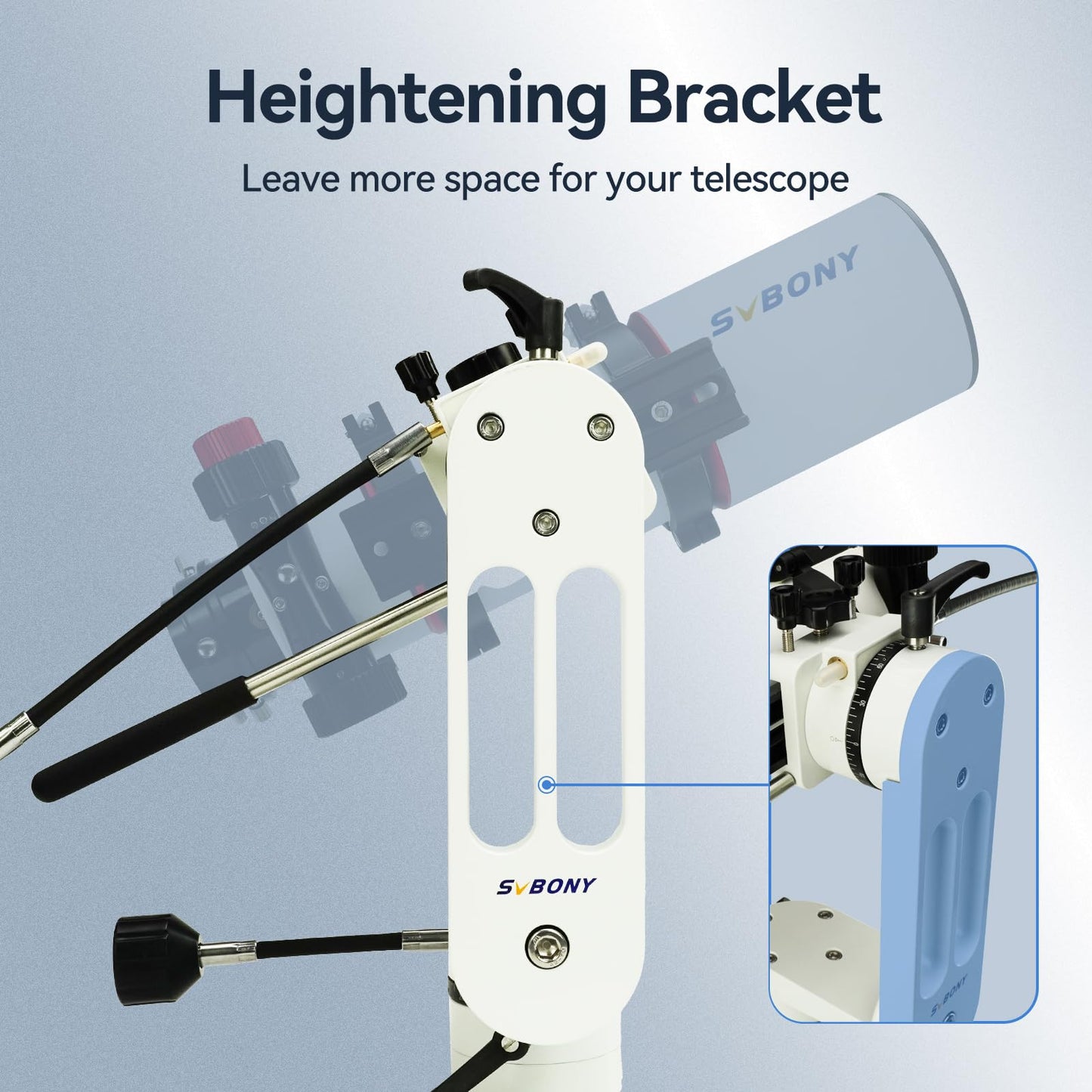 SVBONY SV225 Alt-Azimuth Mount, Adjustable Angle Alt-Azimuth Mount, Load-Bearing 10kg, CNC Hollow Structure, Telescope Altazimuth Fine Adjustment Shift, Telescope Accessories with Variable Speed Gear