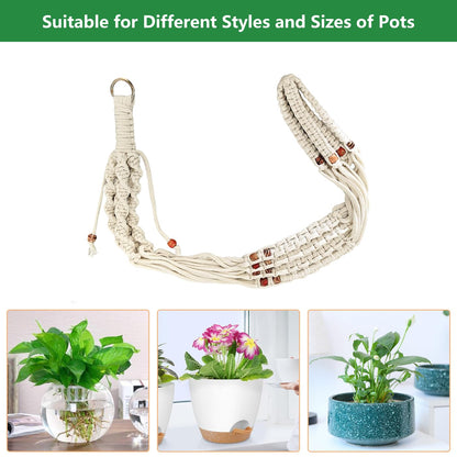 Belit 2 Pack Macrame Plant Hangers Indoor Hanging Planter Basket Decorative Flower Pot Holder Rope for Indoor Outdoor Home Decor