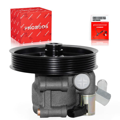 PHOBOOS Power Steering Pump Compatible with Ford & Lincoln & Mercury - 1991-2003 - Expedition, Crown Victoria, Grand Marquis, Navigator, Blackwood, Town Car, V8 4.6L, with Pulley & Outlet, Ref. 20-260