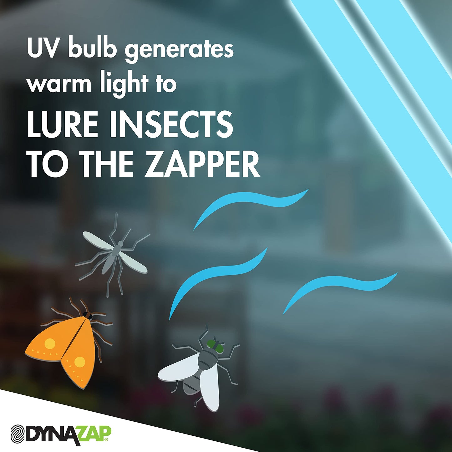 DynaZap DZ30200SR Outdoor Electronic Bug Zapper and Flying Insect Killer - All Weather Electric Mosquito Zapper Protects up to 1 Acre
