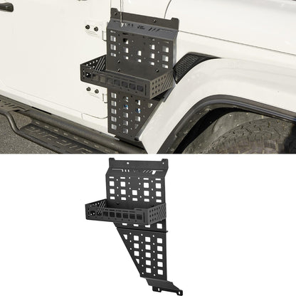 JOYTUTUS Passenger Side Jerry Can Holder Mount Compaitble with 2018-2026 Wrangler JL Gladiator JT, Door Outside Molle Panel with Tray for JLU