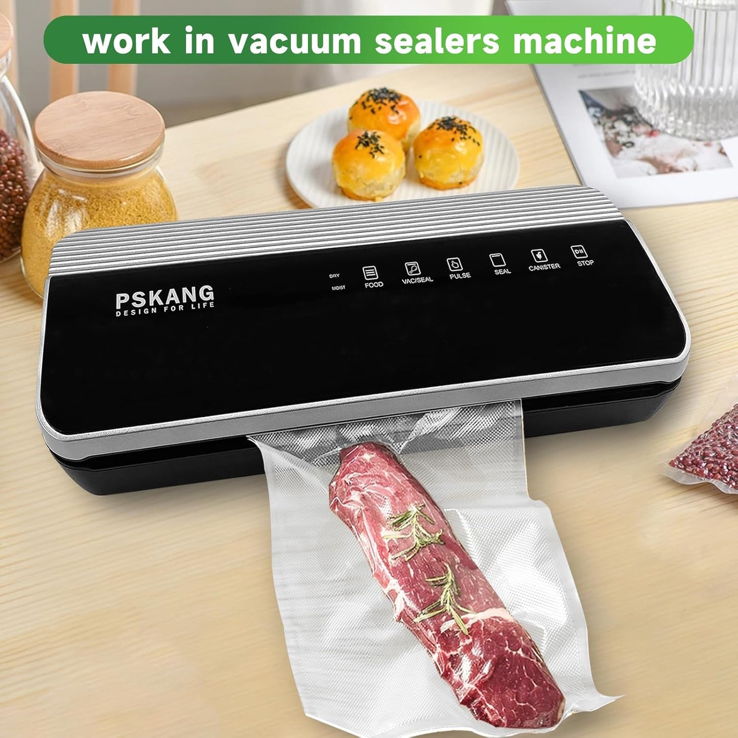 Vacuum Sealer Bags Rolls - BPA-Free Heavy Duty 11" x 16' | Puncture Prevention for Airtight Food Storage