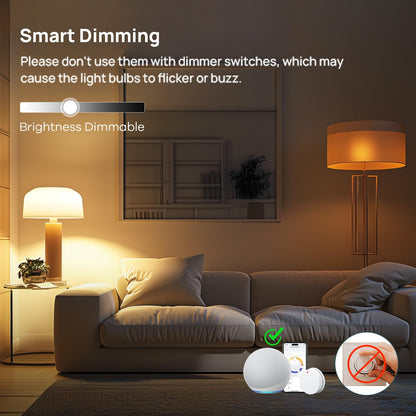 Linkind E26 Smart Edison Bulbs, 2700K-6500K Tunable WiFi Edison Bulbs with Remote Control, 8W 60W Equivalent Dimmable ST19 (ST58) Vintage Light Bulbs 800lm, Compatible with Alexa & Google Home, 4-Pack