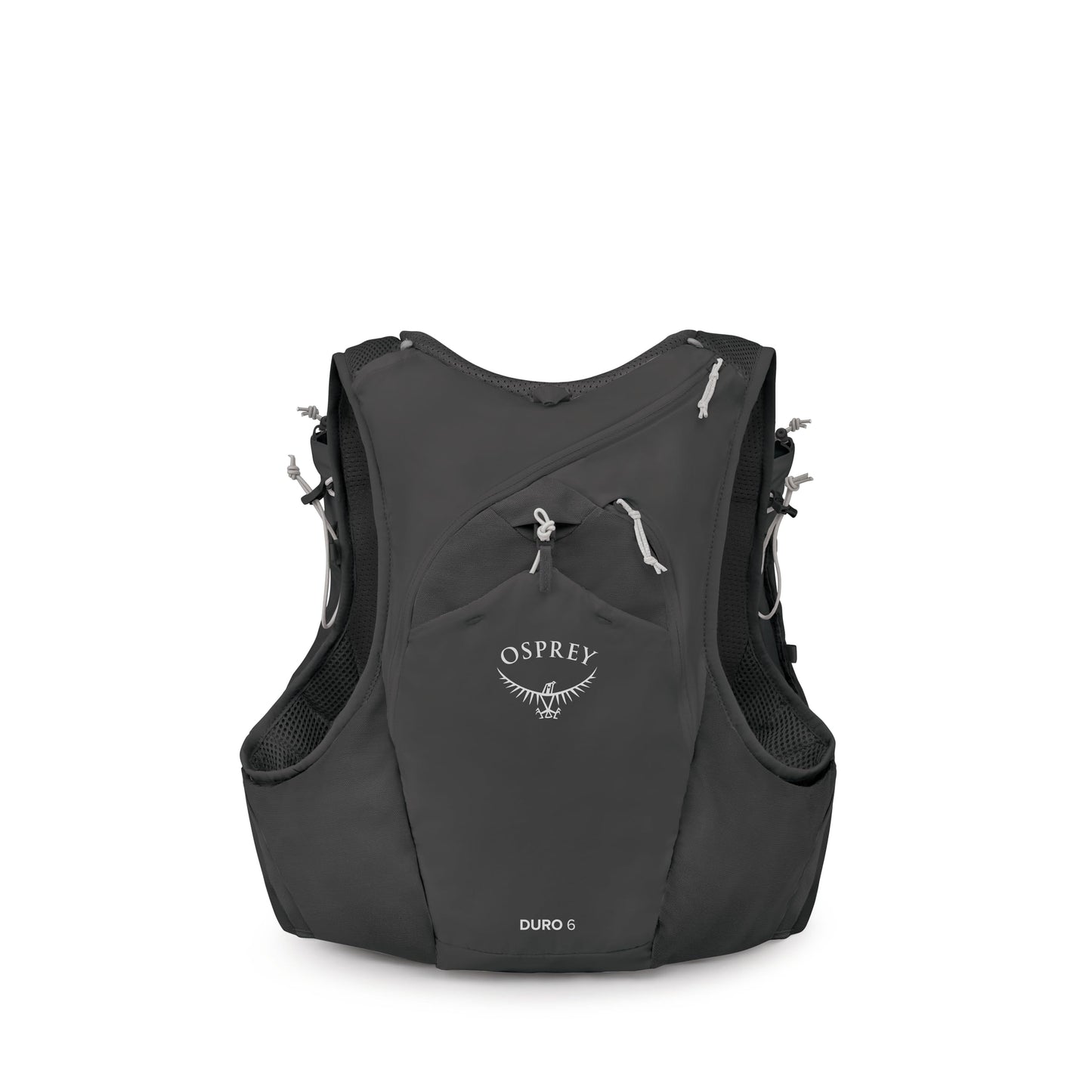 Osprey Duro 6L Men's Running Hydration Vest with Hydraulics Soft Flasks - Adjustable Water Pack with Pockets, Black, Medium