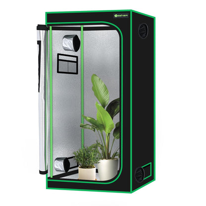 Yesker 3x3 Grow Tent 36"x36"x72" High Reflective Mylar Indoor Growing Tents 600D Oxford Cloth with Observation Window and Removable Floor Tray for Hydroponics Indoor Plants Fruit Flower Veg Growing
