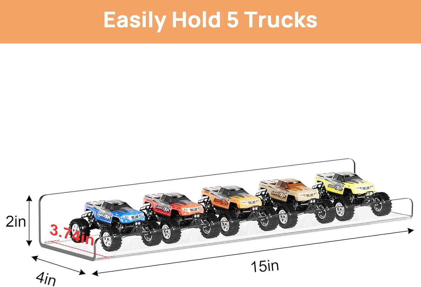 Upsimples 12 Pack Acrylic Shelves - Clear Wall Organizer for Figures, Toys, Perfume & Kids Books