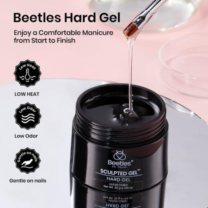 Beetles Builder Gel for Nails-3 Colors 9 in 1 Nail Extension Sculpting Building Clear Nude Pink Hard Gel Kit with Base Top Coat for Pros Women,UV & LED Lamp Cured Needed
