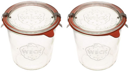 WECK Canning Jars 742 Mold Jars made of Transparent Glass - Eco-Friendly Canning Jar - Storage for Food, Yogurt with Air Tight Seal and Lid - 1/2 Liter Tall Jar Set - (2 Jars)
