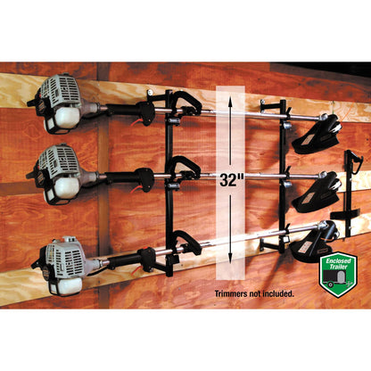 Buyers Products LT12 Landscape Trimmer Edger Locking Rack for Enclosed Trailers & Walls, Made In The USA, Holds 3 Yard Lawn Weed Whackers Tools, Trimmer Holder for Landscape Trailers