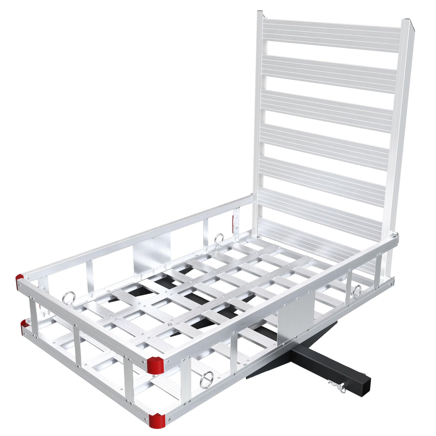 Aluminum Hitch Cargo Carrier with Ramp, 50" x 29.5" x 8.7" Trailer Hitch Cargo Carrier Hitchs Mount Cargos Hitchs Carriers, 500lbs Capacity, Fit 2" Receiver for Suvs Trucks Vans Pickups Camping