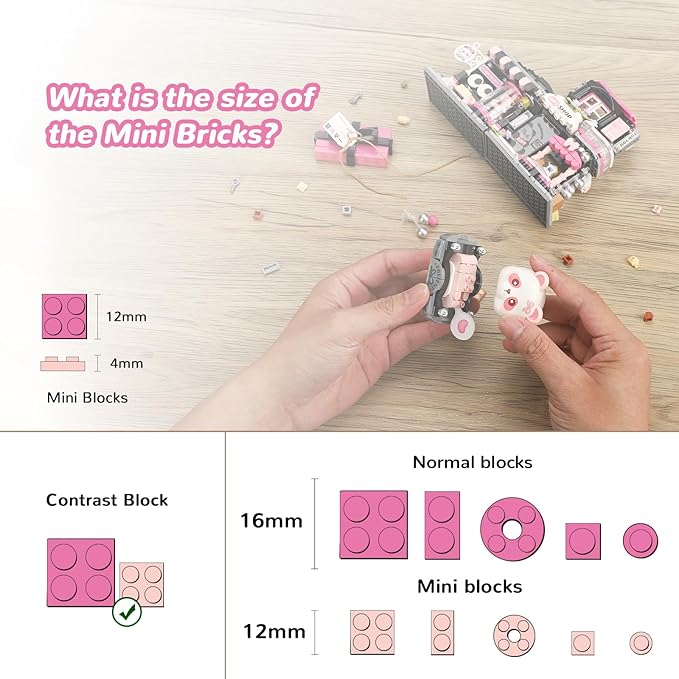 Street View Gift Shop Mini Building Blocks MOC Creative Building Toys Cute Panda Animals Building Set for Girls 6-12 Simulation Architecture Construction Toy Gift Idea for Kids Adults (938 PCS)