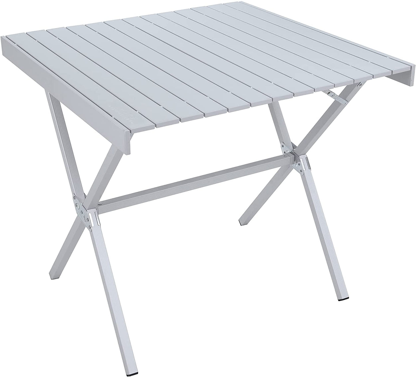 ALPS Mountaineering Folding Camping Table with Smooth Easy-to-Clean Roll Top and Sturdy and Lightweight Aluminum X Frame, Shoulder Carry Bag, Square, Silver - New