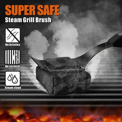 GRILLART Grill Brush - Bristle-Free Design with Replaceable Cleaning Head | Safe for Cast Iron & Stainless Steel Grates