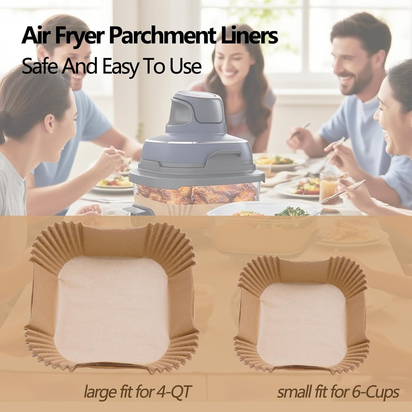 Ninja Crispi Air Fryer Liners - 270PCS Disposable Parchment Paper for 4-in-1 Cooking System