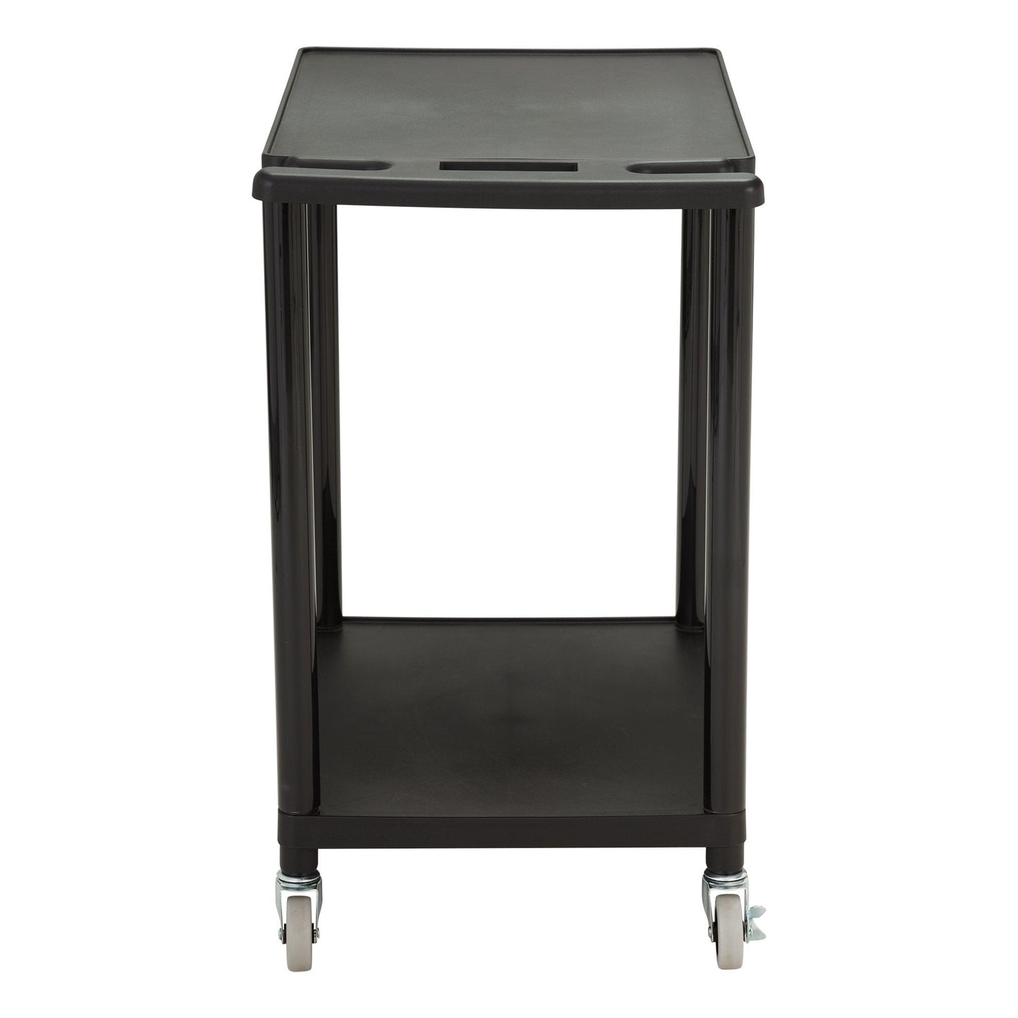 Norwood Commercial Furniture 2-Tier Mobile Utility AV Cart with Casters, Rolling Presentation and Media Cart on Wheels, Black