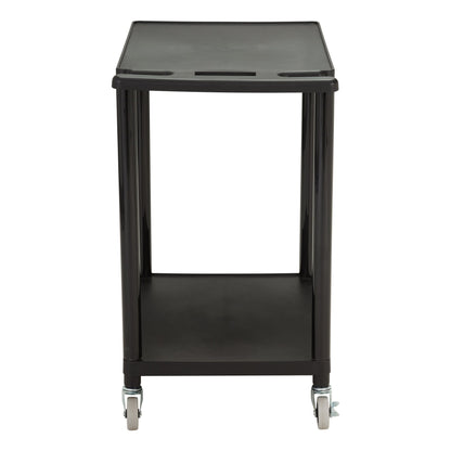 Norwood Commercial Furniture 2-Tier Mobile Utility AV Cart with Casters, Rolling Presentation and Media Cart on Wheels, Black