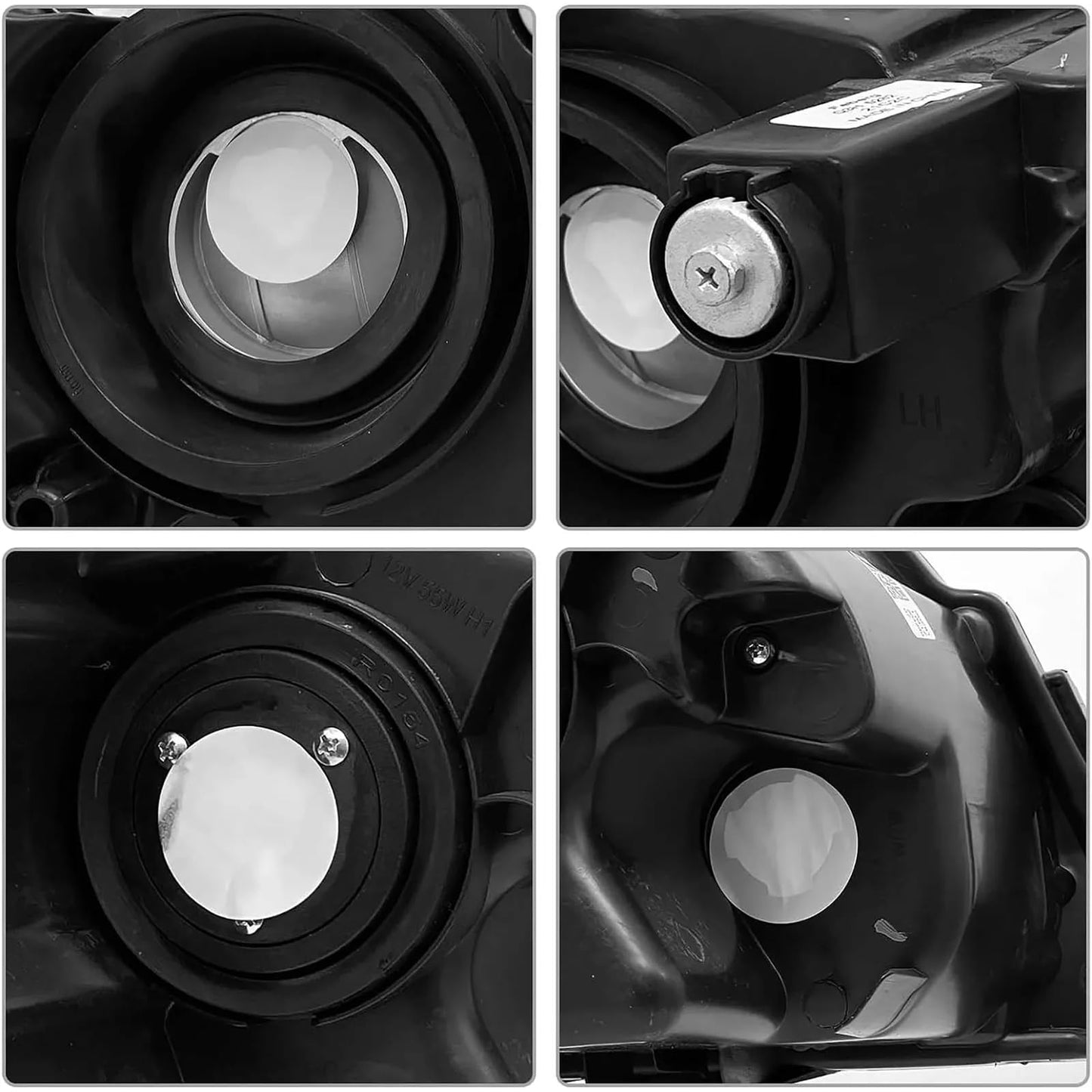 Reinko Headlight Assembly Compatible with 2011-2020 Dodge Grand Caravan / 2008-2016 Chrysler Town & Country Headlamp Chrome with Amber Reflector Factory Style Replacement Pair