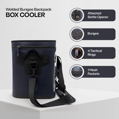 Quiksilver 20L Box Cooler, 24 Cans, 48-72H Insulated Cooling, Leak Proof, Waterproof IPX7, Heavy-Duty, for Beverage, Drink, Lunch, Outdoor, Beach, Camping, Fishing (Dark Navy)