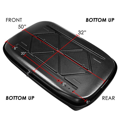 DNA Motoring Rooftop Cargo Box Carrier Lockable Heavy Duty Car Top Storage Case, Capacity 110 Lbs, 53" L x 34" W x 15" H, 11 17 Cubic Ft.(Glossy Black), PT-ZTL-8166-GSBK
