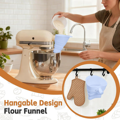 KitchenAid Flour Funnel - Easy Pour Anti-Splash Mixer Attachment for 4.5-5 Qt Tilt-Head Mixers | Dishwasher Safe, Blue