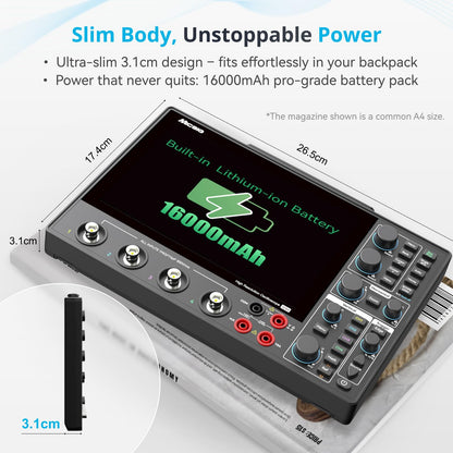 SainSmart Micsig 12-bit High Resolution Tablet Oscilloscope MHO1, 100MHz Bandwidth, ≤3.5ns Rise Time, 4 Channels, Integrated 4 5/6 Digit Multimeter, 1GSa/s, 8” HD Touch Screen & 16000mAh Battery