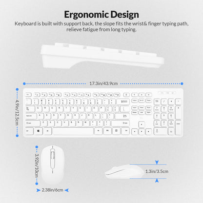 Wireless Keyboard and Mouse Combo - Rii Standard Office PC Keyboard and Optical Wireless Mice (Black)