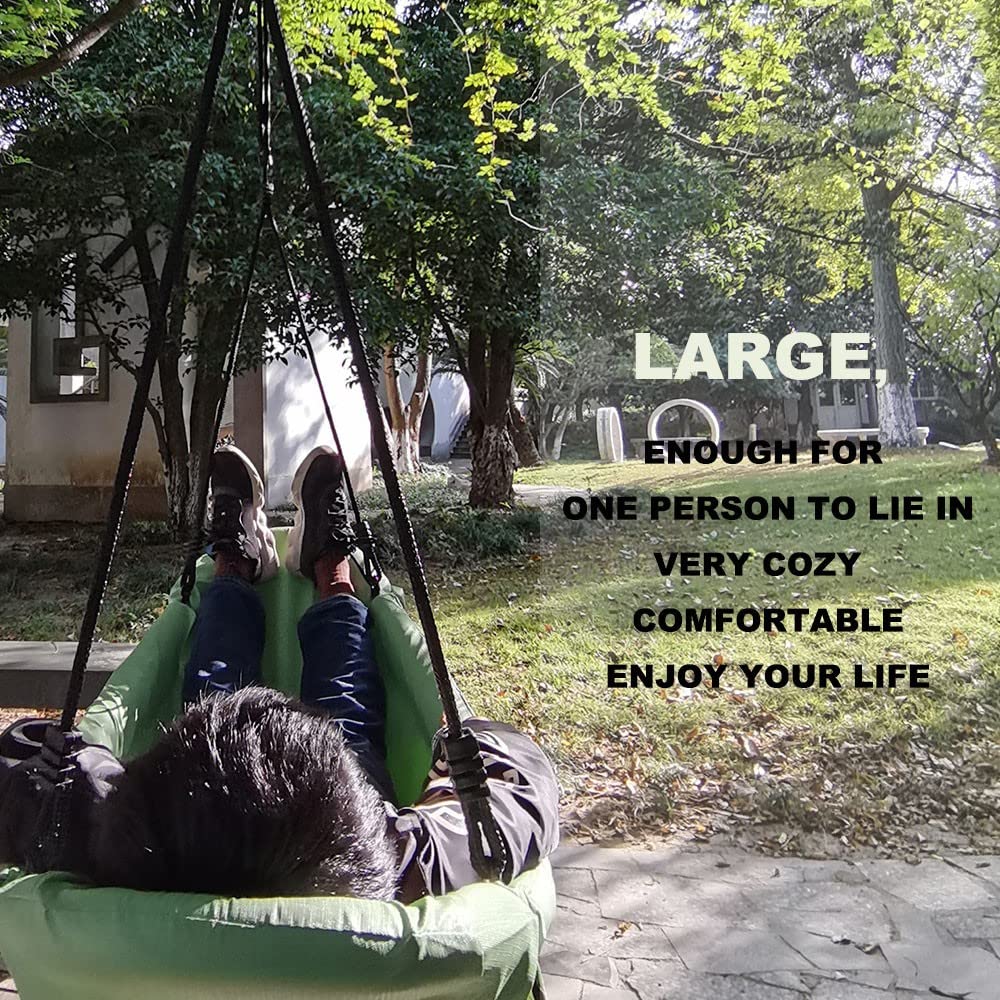 Large Boat Swing 66"-Hanging Hammock Lounger Platform Porch Tree Swing for Backyard Beach Park Playground Teens and Adult