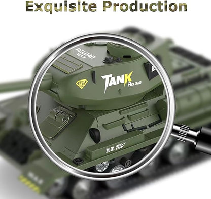 ele ELEOPTION Remote Control RC Tank with Rotating Turret and Sound Tank Toy Gift for Kids Boys Girls 3-8 Years Army Tanks Military Vehicles Toys