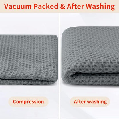 Homaxy 100% Cotton Waffle Weave Kitchen Dish Cloths, Ultra Soft Absorbent Quick Drying Dish Towels, 12 x 12 Inches, 8-Pack, Grey