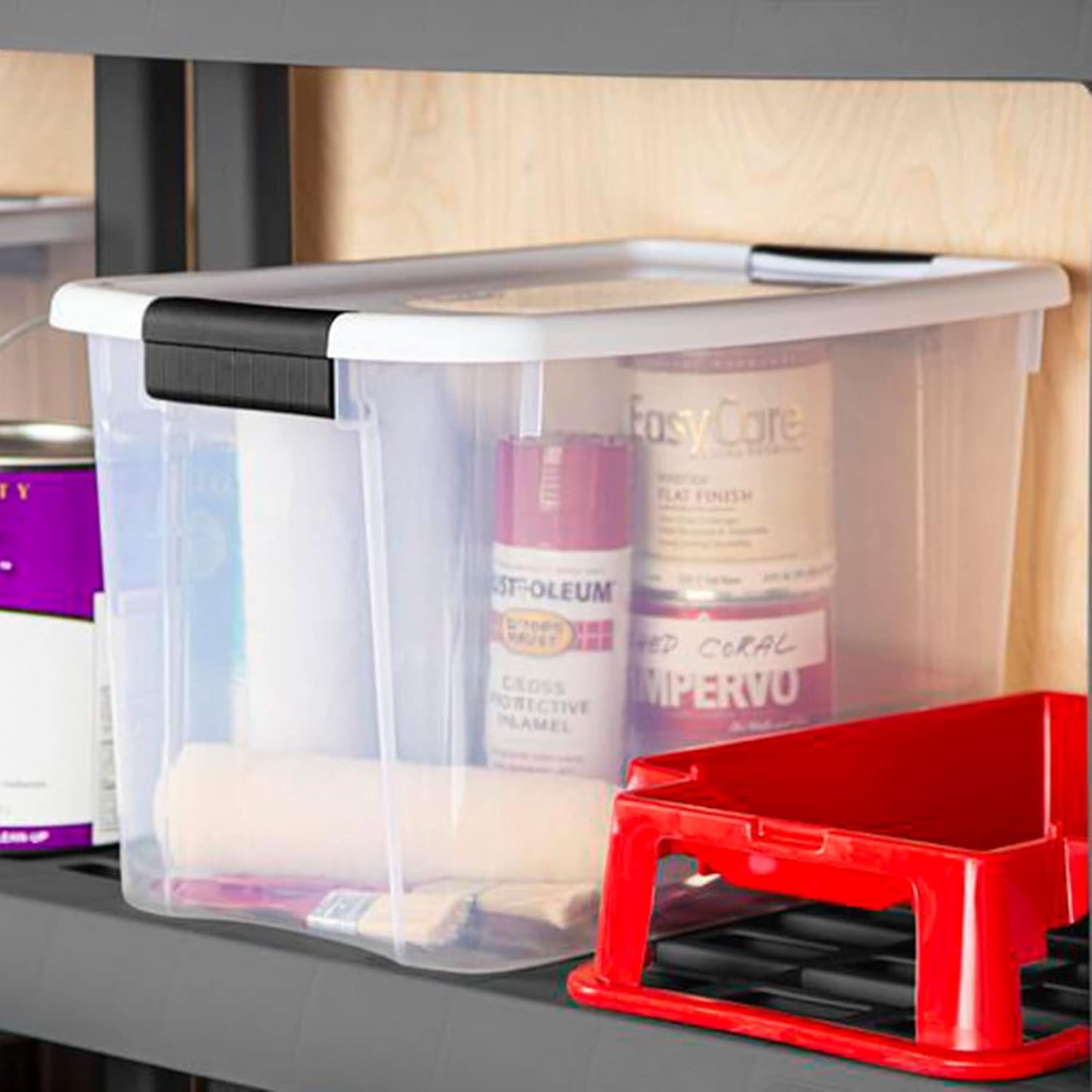 Sterilite 12-Pack Ultra Latching Storage Bins - Clear Plastic 30 Quart Heavy-Duty Organizers for Home & Office