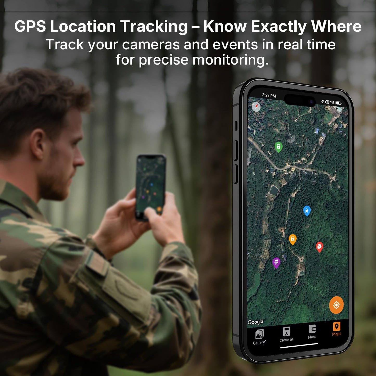 Meidase Solar Cellular Trail Camera S965 Pro (Non-WiFi), Live View, GPS Tracking, Multi-Camera Sharing, 7800mAh Rechargeable Battery, 10W Solar Panel, Motion Activated
