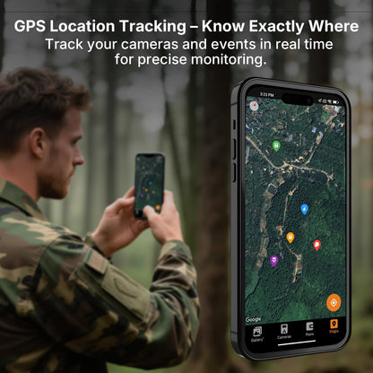 Meidase Solar Cellular Trail Camera S965 Pro (Non-WiFi), Live View, GPS Tracking, Multi-Camera Sharing, 7800mAh Rechargeable Battery, 10W Solar Panel, Motion Activated