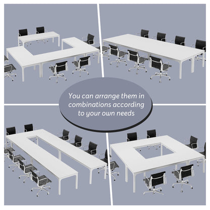 Tribesigns 6.5 FT Conference Room Table, 78.74" W x 27.56" D Large Office Conference Table, Modern Seminar Meeting Table Desk for Boardroom, Meeting Room (1, White)
