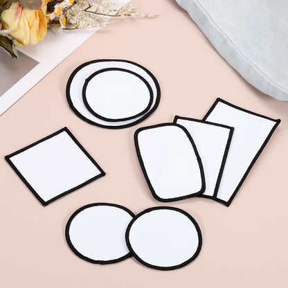 PATIKIL Sublimation Blank Patches Fabric Square Iron-on Repair Blank Patches for Hat Caps Clothes Shoes Bags Backpacks DIY Crafts, 30 Pcs, White, 2.4x2.4
