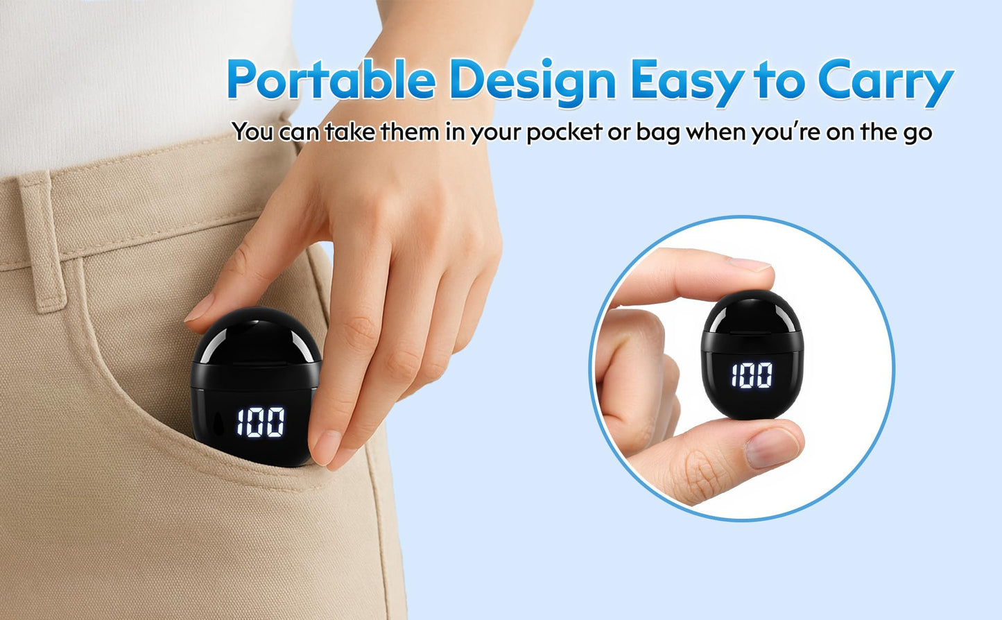 Invisible Mini Sleep Earbuds Wireless Bluetooth, Ultra-Light Comfort Fit Sleep Headphones for Side Sleepers, Unique Tumbler Portable Charging Case, Soft In-Ear Ear Plugs for Sleeping Small Ears Gym