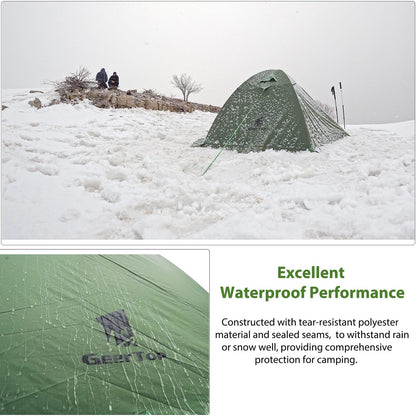 GEERTOP Lightweight 2 Person Backpacking Tent 4 Season Double Layer Waterproof Cold Weather Tent for Camping,Hunting, Hiking, Climbing, Outdoor Travel - Easy Set Up