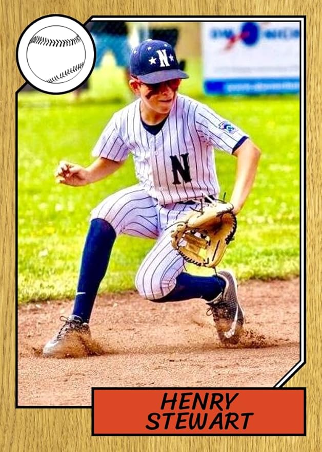 Custom Designed Youth Baseball Cards 50 Count Personalized for Travel Baseball or Softball
