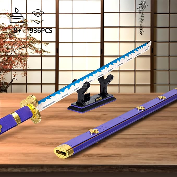 Cosplay Anime Swords Building SetAnime Yamato Sword Building Block with Scabbard and Stand Model Kits ToyCreative Gifts for Adults and Kids 8+ (936PCS)